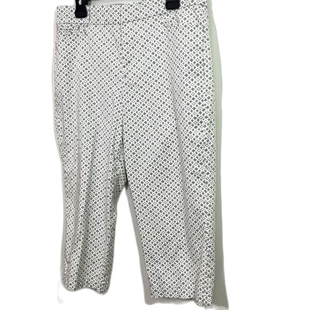 Gloria Vanderbilt Diamond Print Capri Golf Pants Gray White Size 12 - Picture 3 of 7